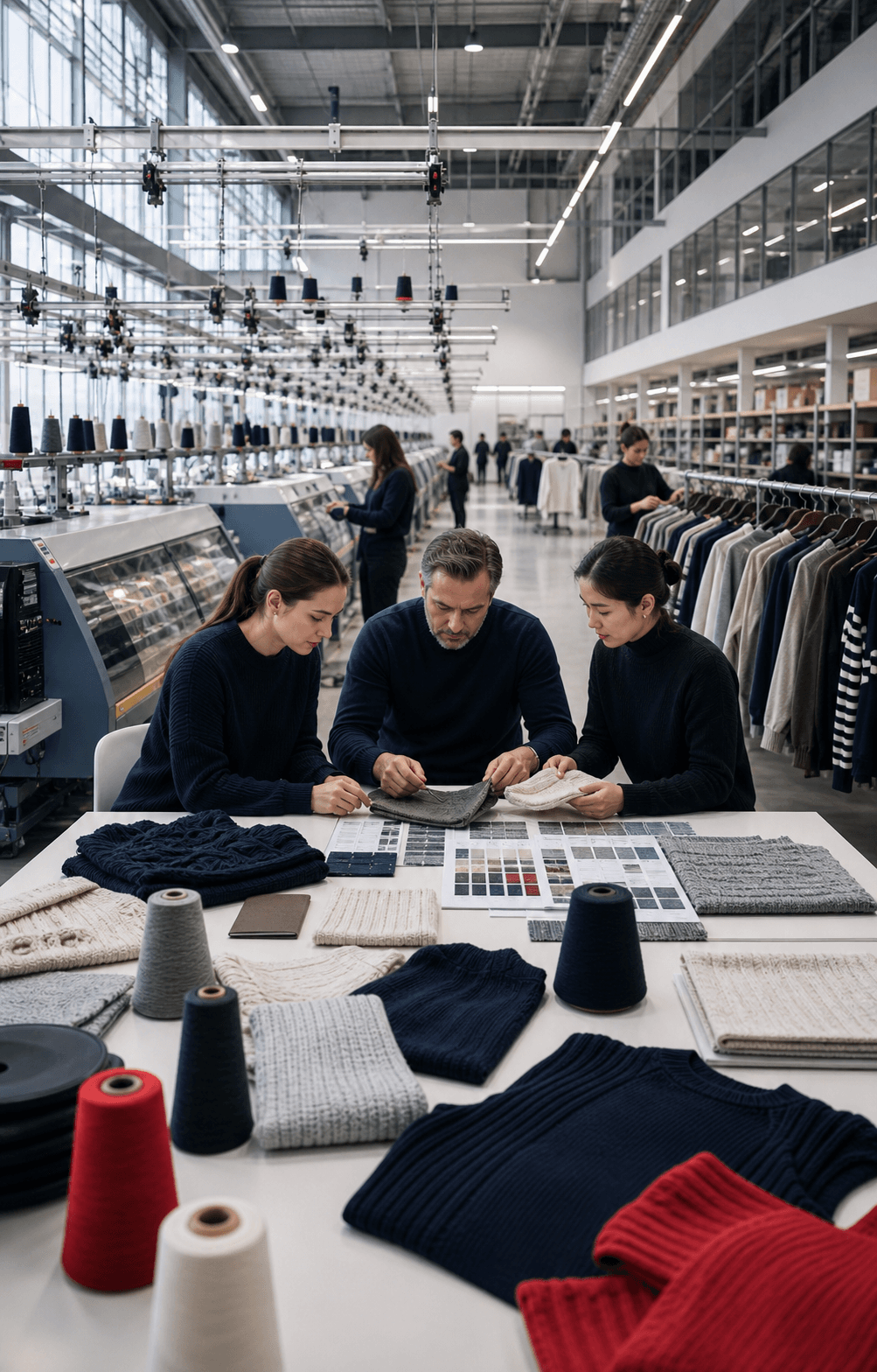Hilliver knitting development and factory collaboration